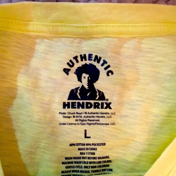 Jimi Hendrix Band Tee Size L Yelloe - Picture 4 of 5